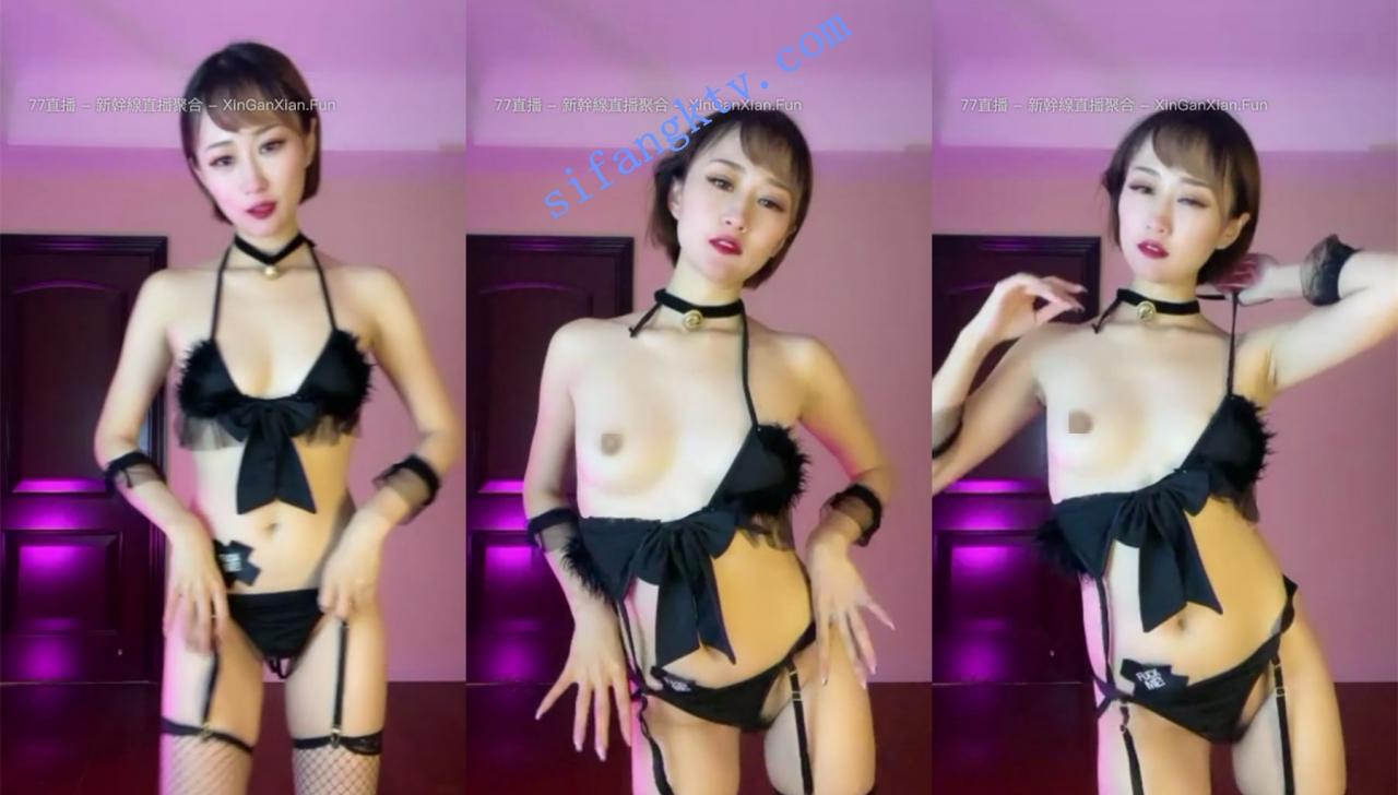 顶级尤物短发女神 软糖77 情趣黑丝诱惑 完全没有抵抗力 图 03
