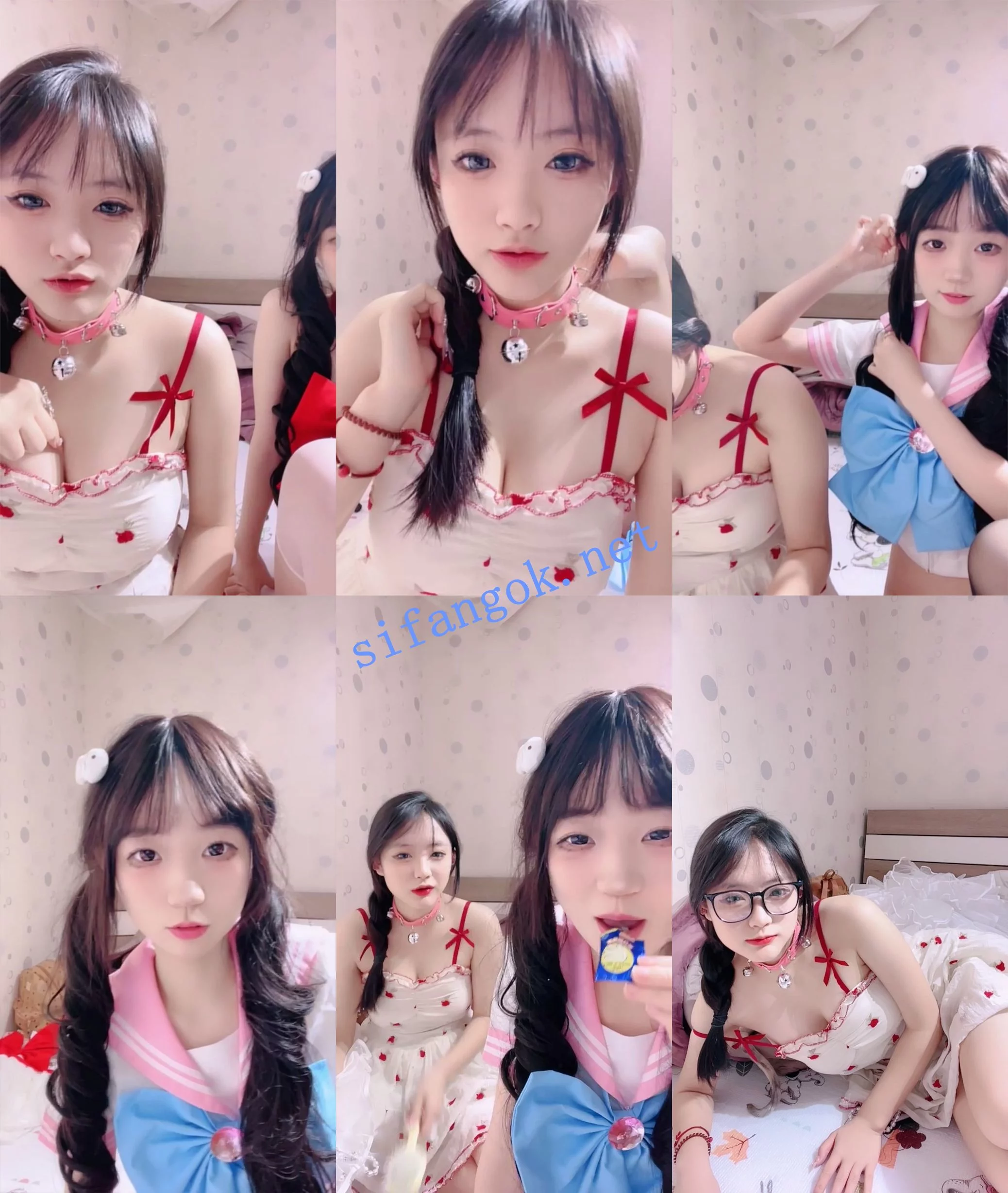 √甜美小萝莉~【邪恶双马尾】和漂亮闺蜜一起全裸道具自慰~