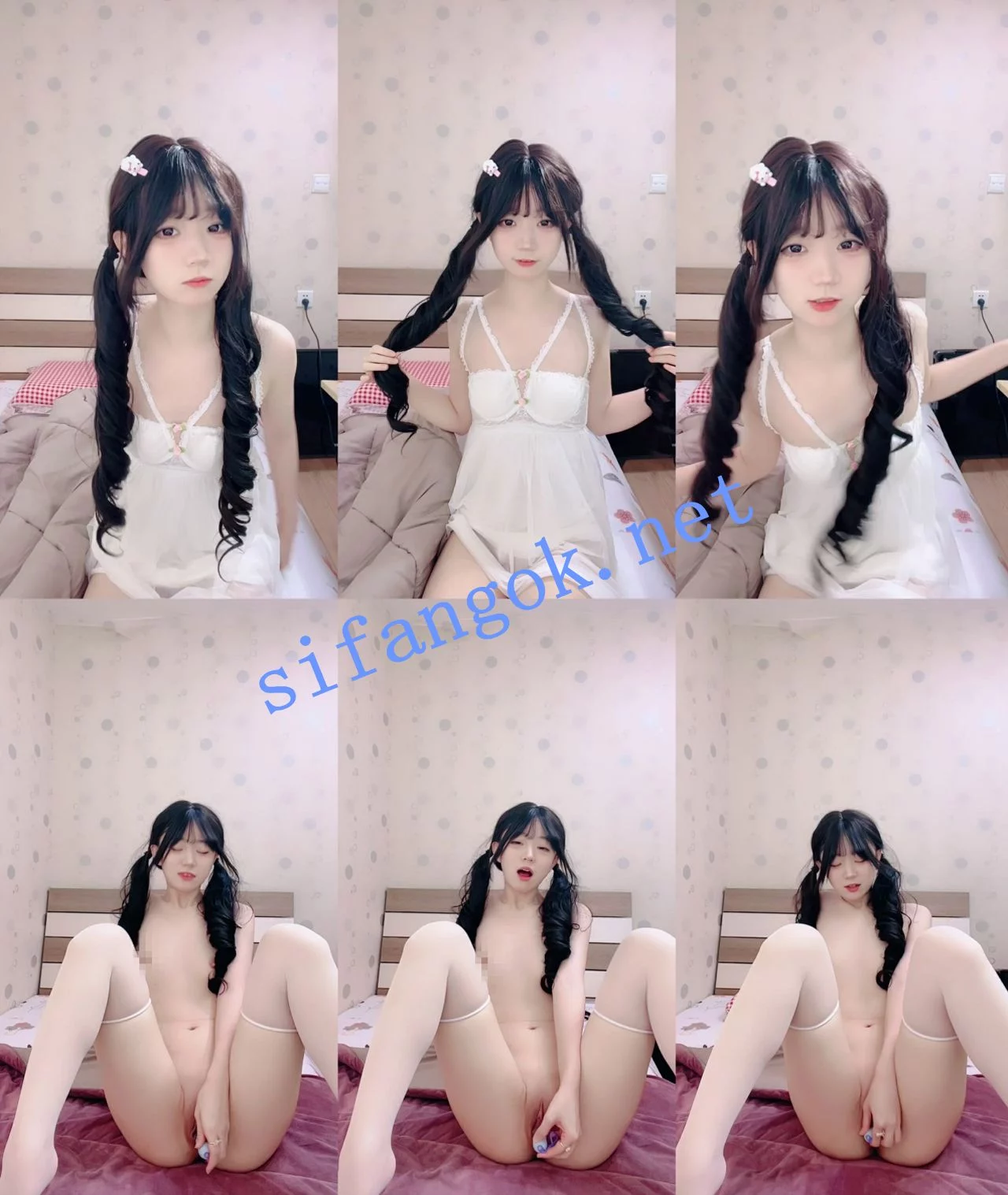 超甜萝莉学妹！~【邪恶双马尾】全裸揉逼扒穴道具自慰！~