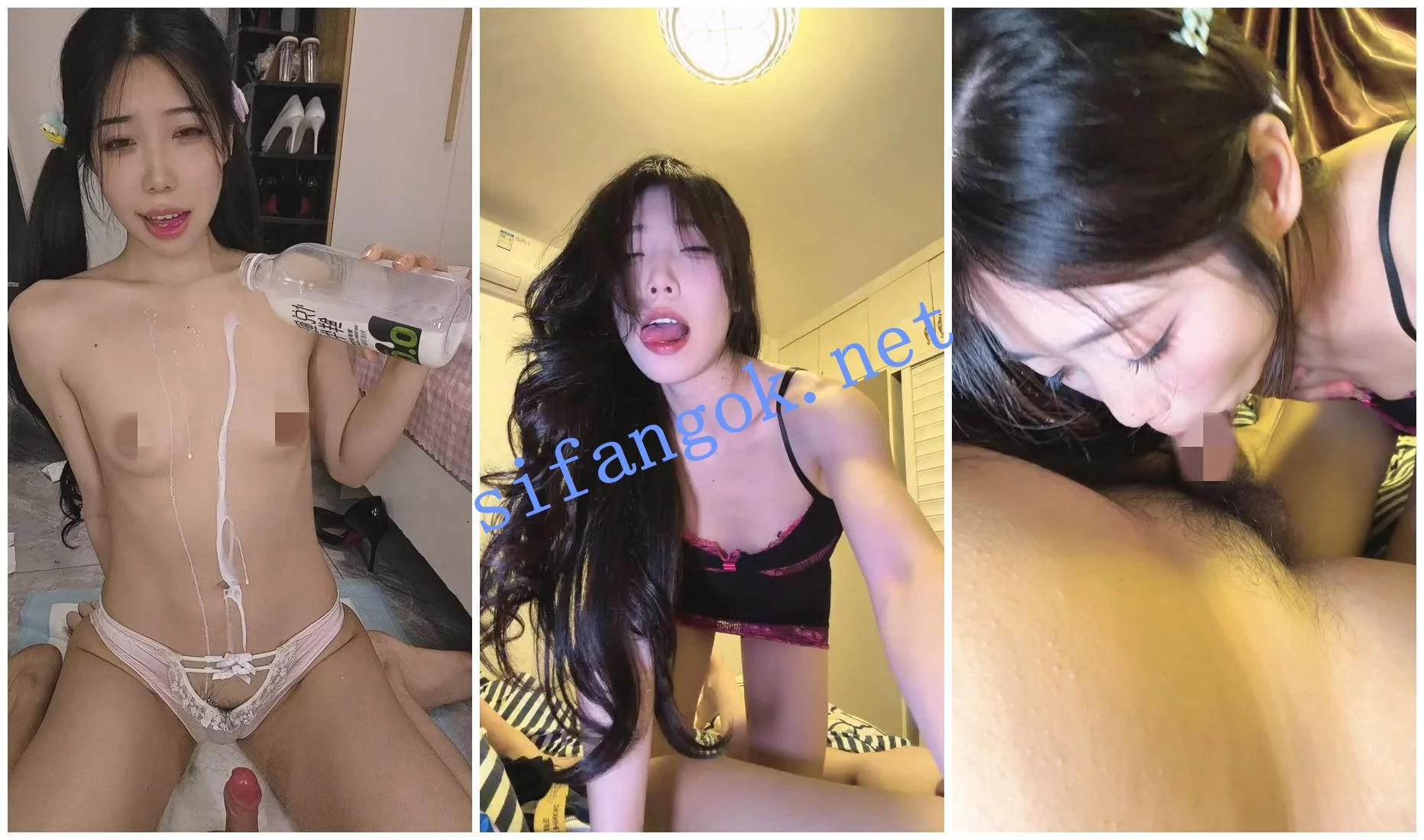 抖音福利 风骚贫乳妹子 施施 脸穴道具自慰性爱XO 图 05